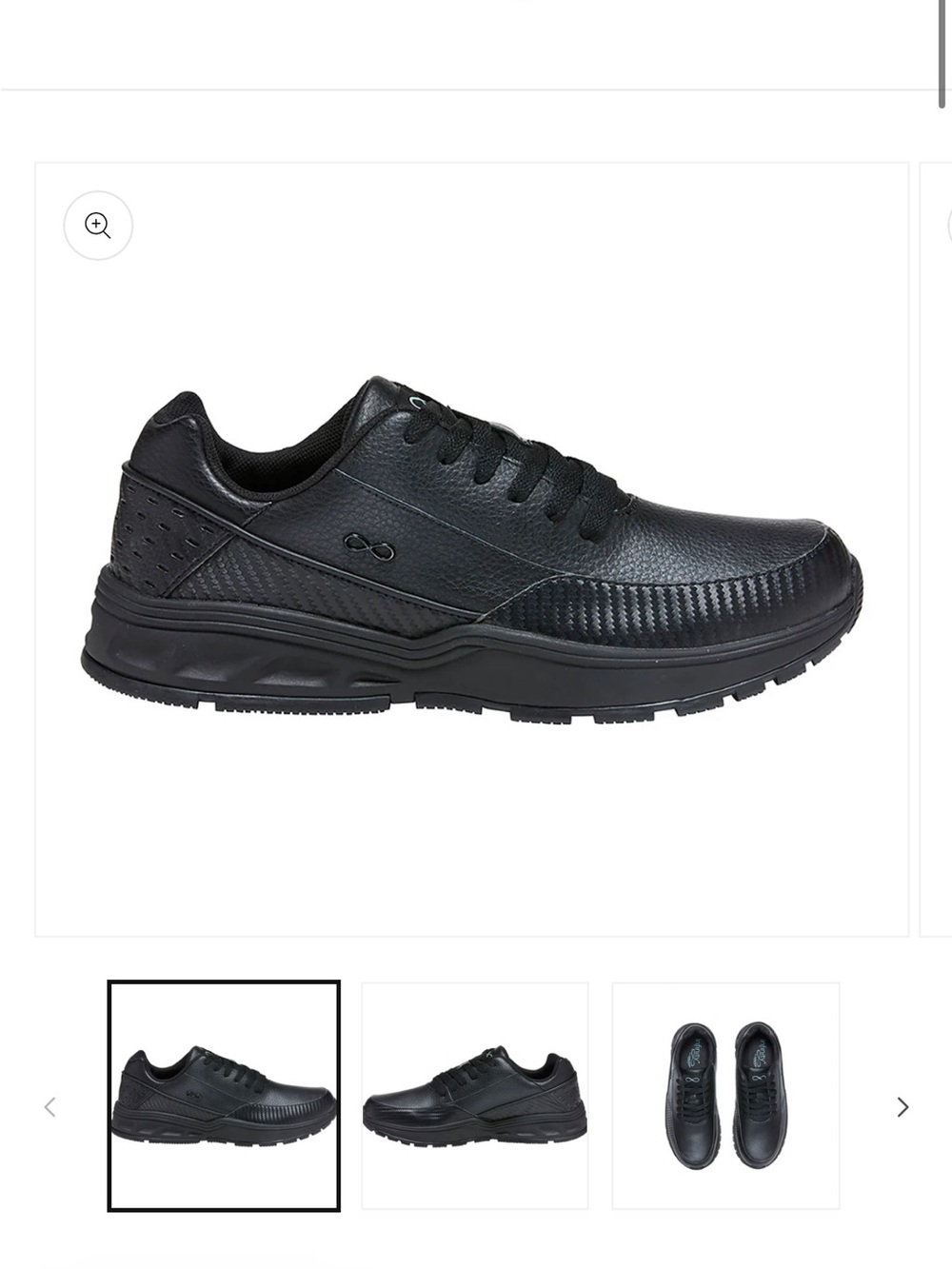 Men's Black Athletic Lace-Up Nursing Shoes